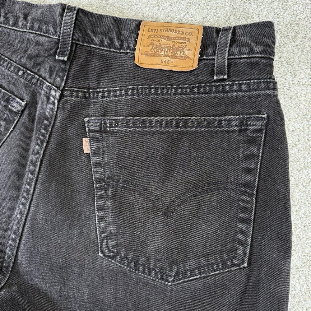 Vintage MADE IN USA LEVIS 545 Jeans Loose Fit Tapered Faded Black 34x30